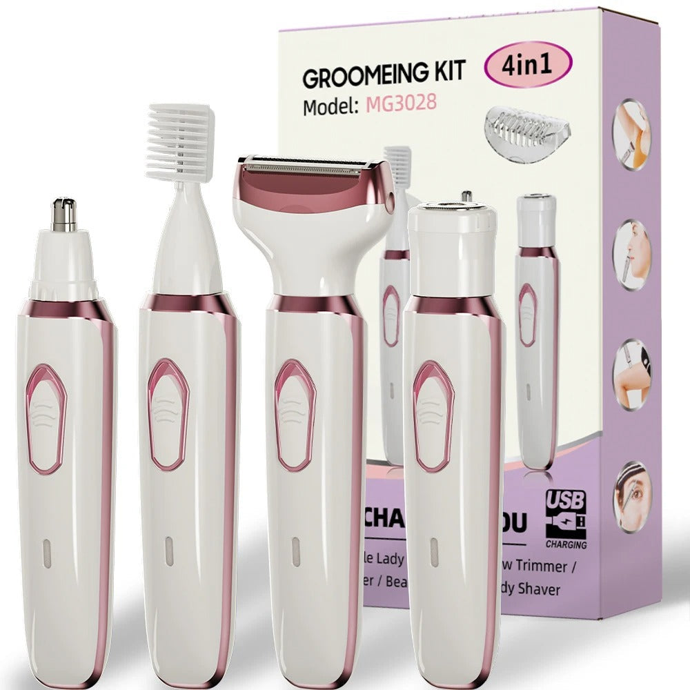 4-in-1 Rechargeable Women’s Electric Razor Wet Dry Trimmer
