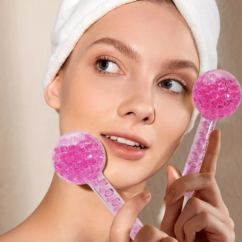 2pcs LCE Ice Globes for Facial Massage – Cooling Face & Eye Roller