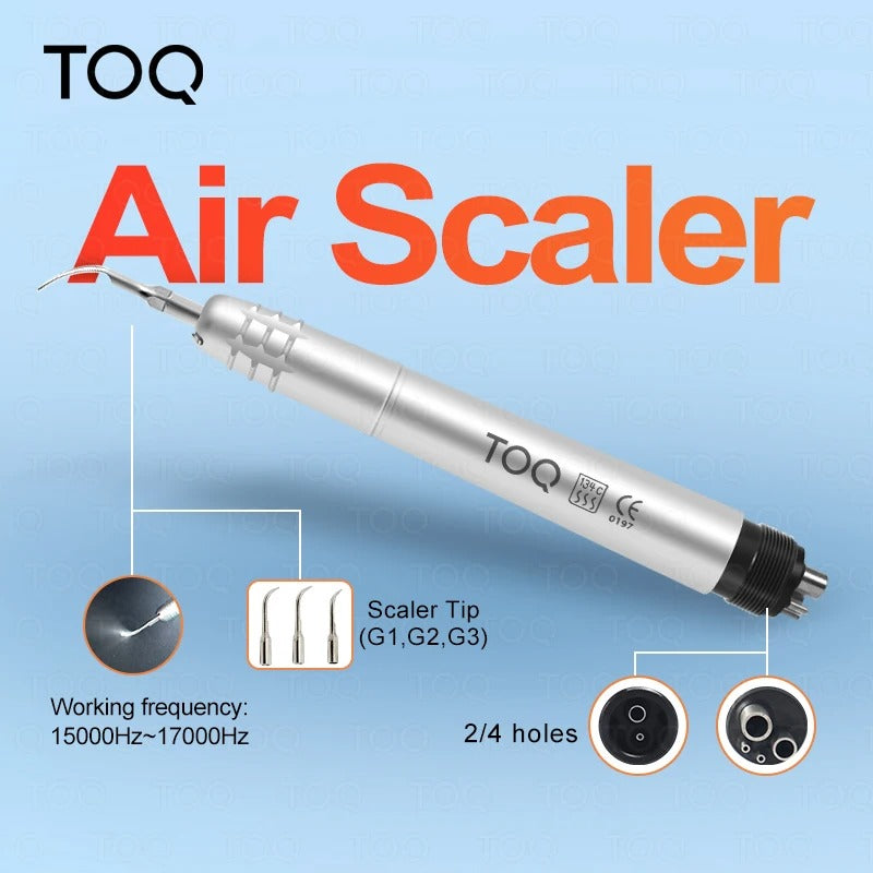 Ultrasonic Dental Air Scaler with 3 Tips – Tooth Calculus Remover & Whitening Cleaning Tool for Dentist or Lab Use