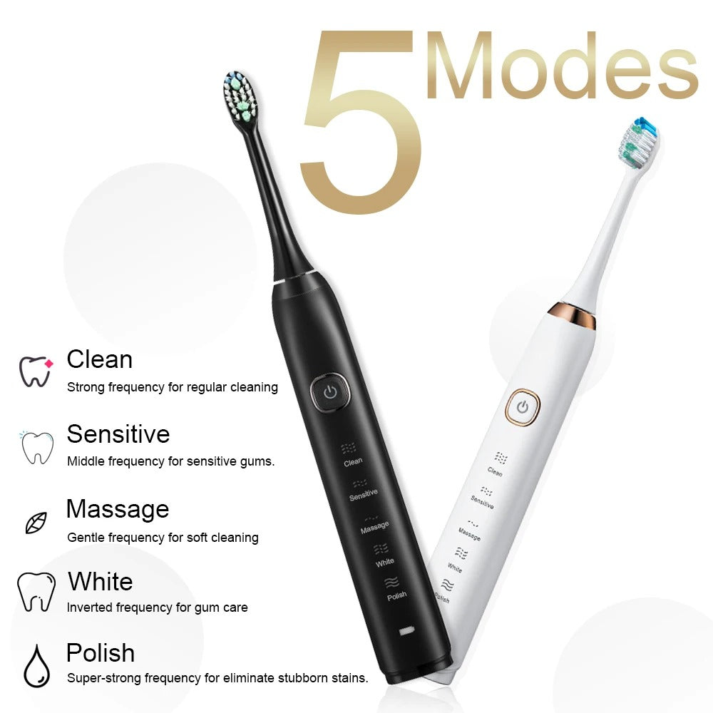 Electric Sonic Toothbrush with 8 Heads for Teeth Whitening