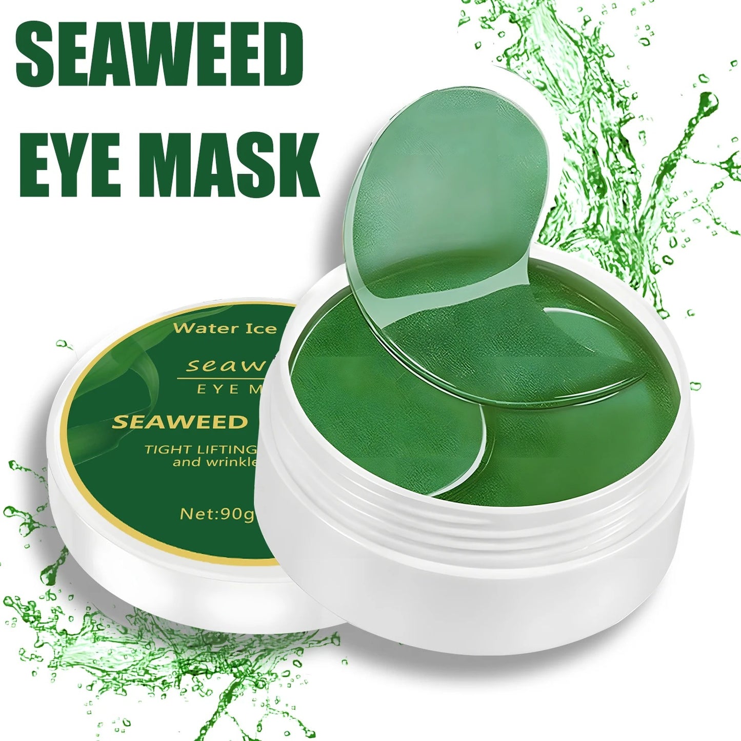 60pcs Seaweed & Hyaluronic Acid Eye Masks – Dark Circle & Puffiness Care