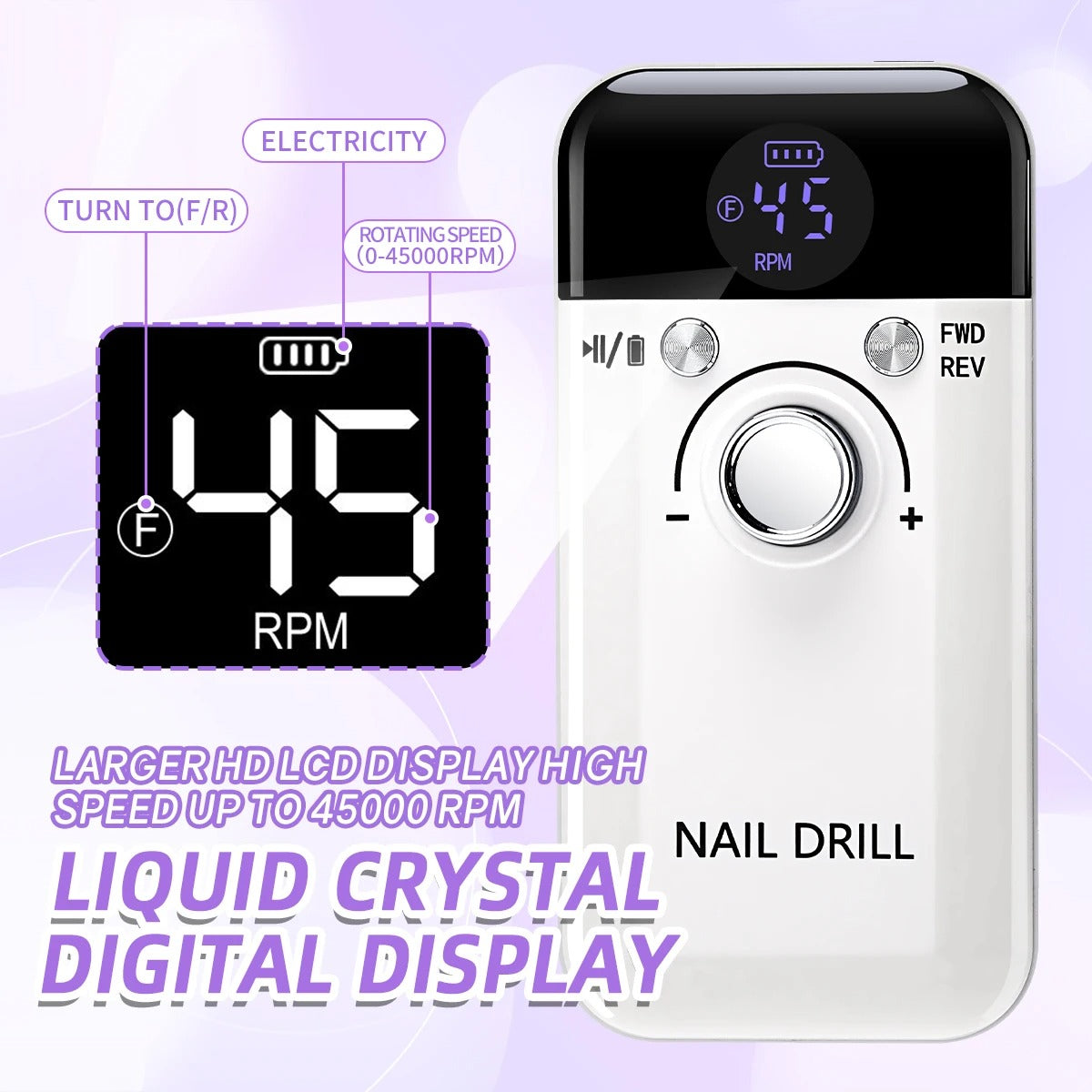 45,000 RPM Rechargeable Nail Drill Machine