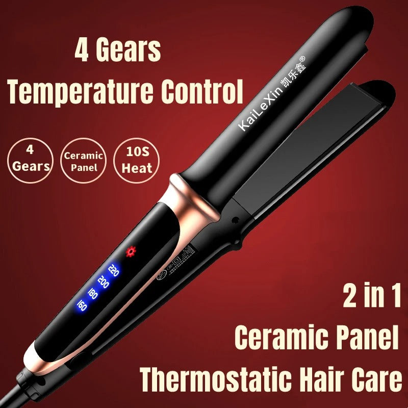 2-in-1 Professional Hair Straightener & Flat Iron