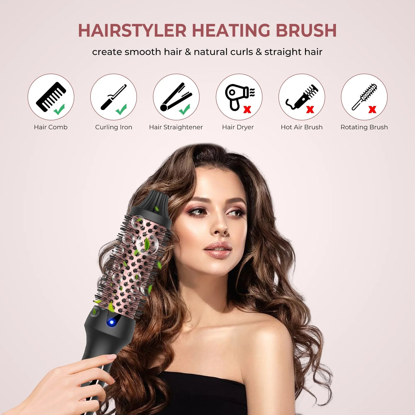 3-in-1 Heated Ionic Hair Styling Brush