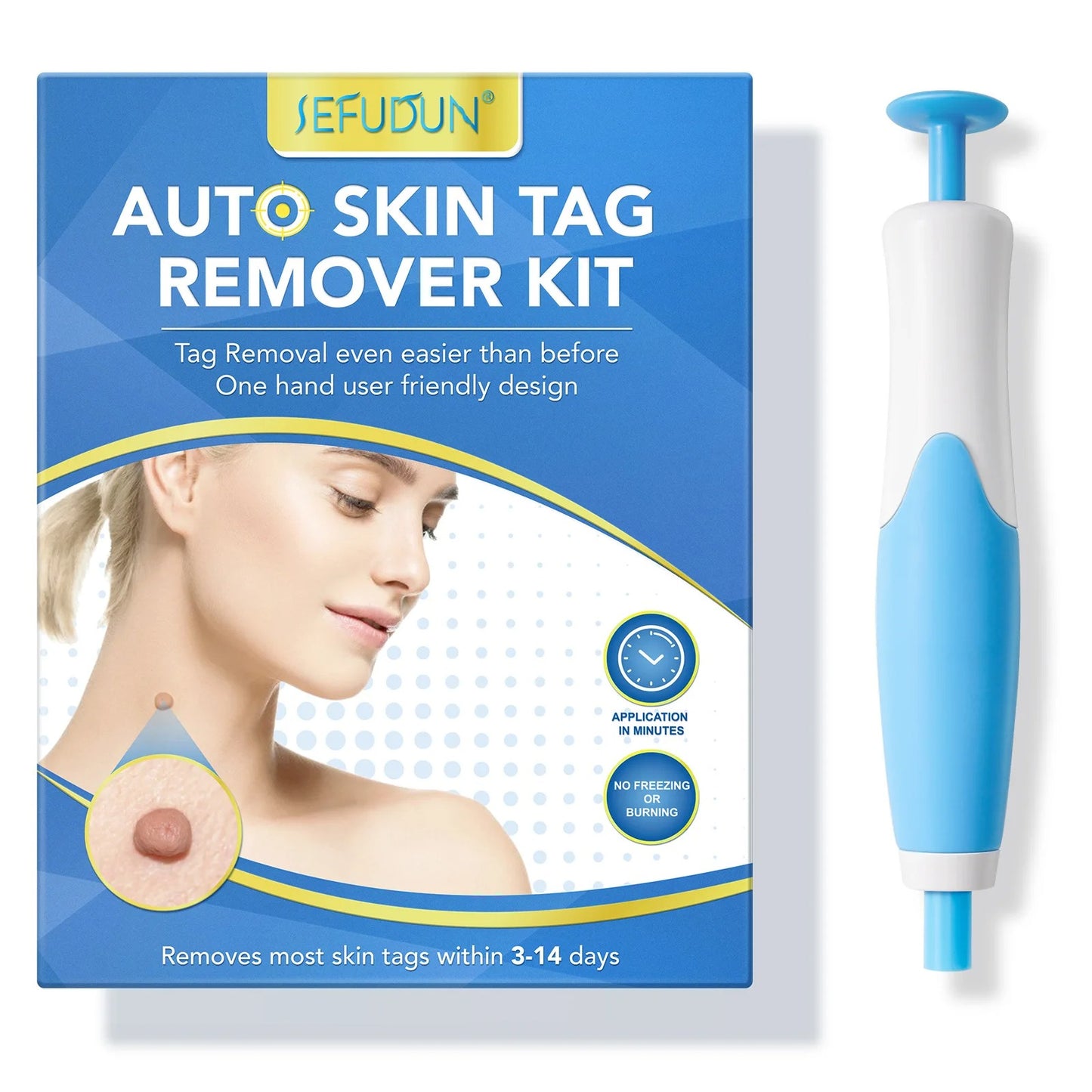 2-in-1 Auto Skin Tag Remover Kit for Moles, Warts & Stains