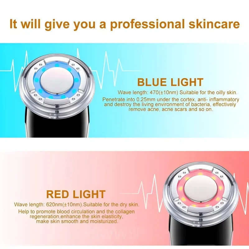 4-in-1 Microcurrent Facial Device with Red & Blue Light