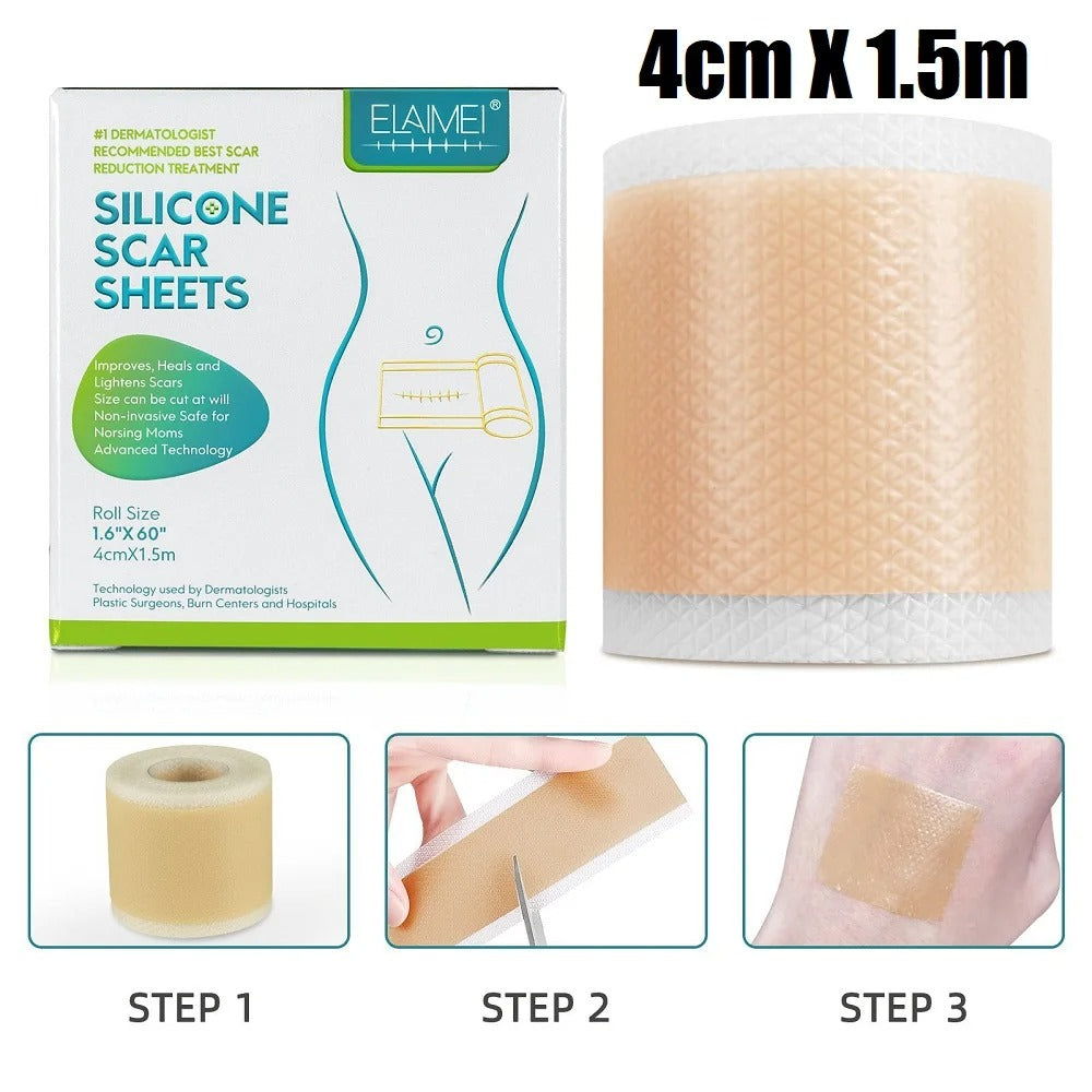 4cm x 150cm Silicone Scar Sheets Roll – Waterproof Self-Adhesive Scar Tape