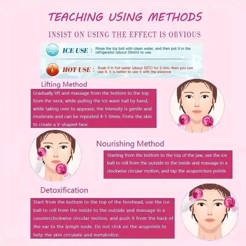 2pcs LCE Ice Globes for Facial Massage – Cooling Face & Eye Roller