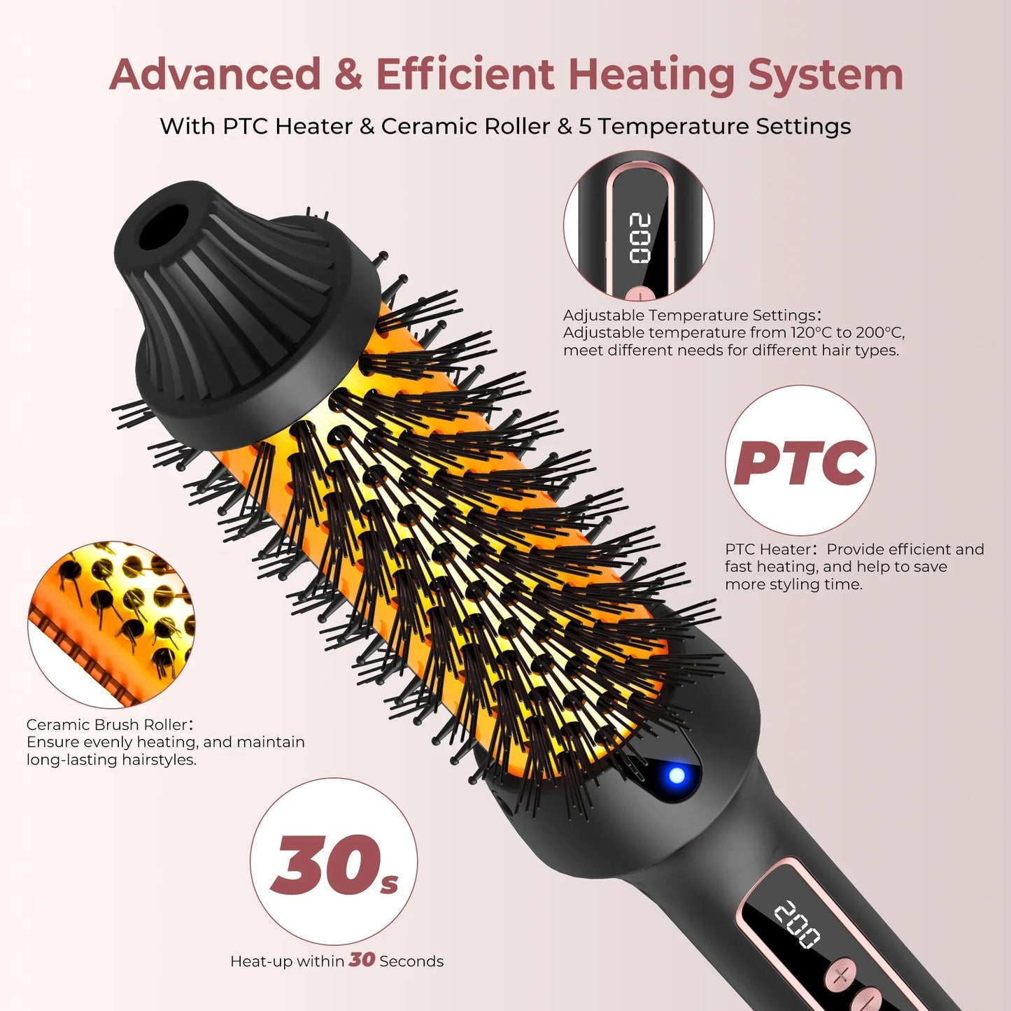 3-in-1 Heated Ionic Hair Styling Brush