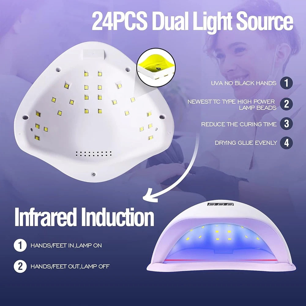 48W LED UV Nail Lamp Gel Dryer with Automatic Sensor