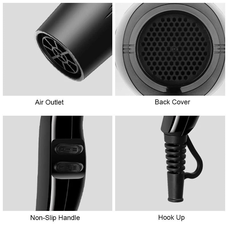 2200W Professional Ionic Hair Dryer with Hot Cold Settings