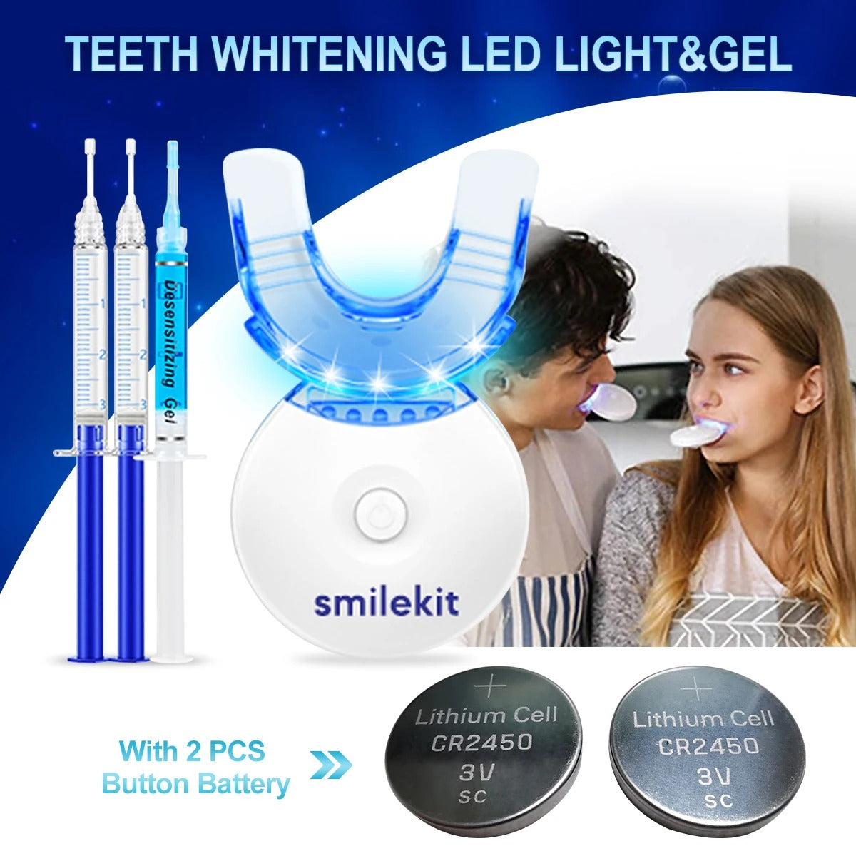 Teeth Whitening Kit with 5X LED Light