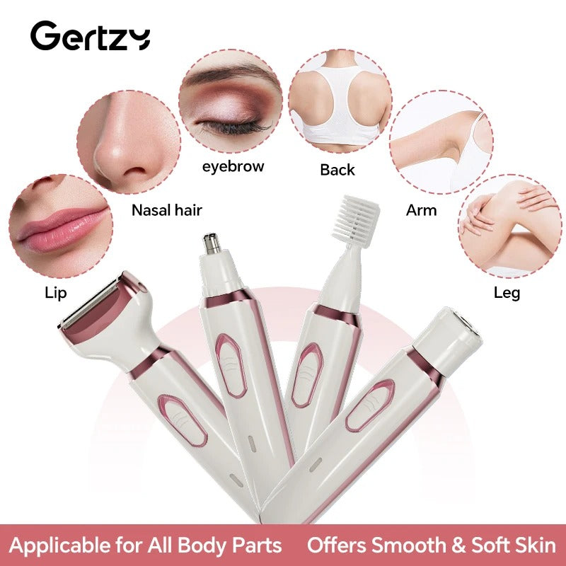 4-in-1 Rechargeable Women’s Electric Razor Wet Dry Trimmer