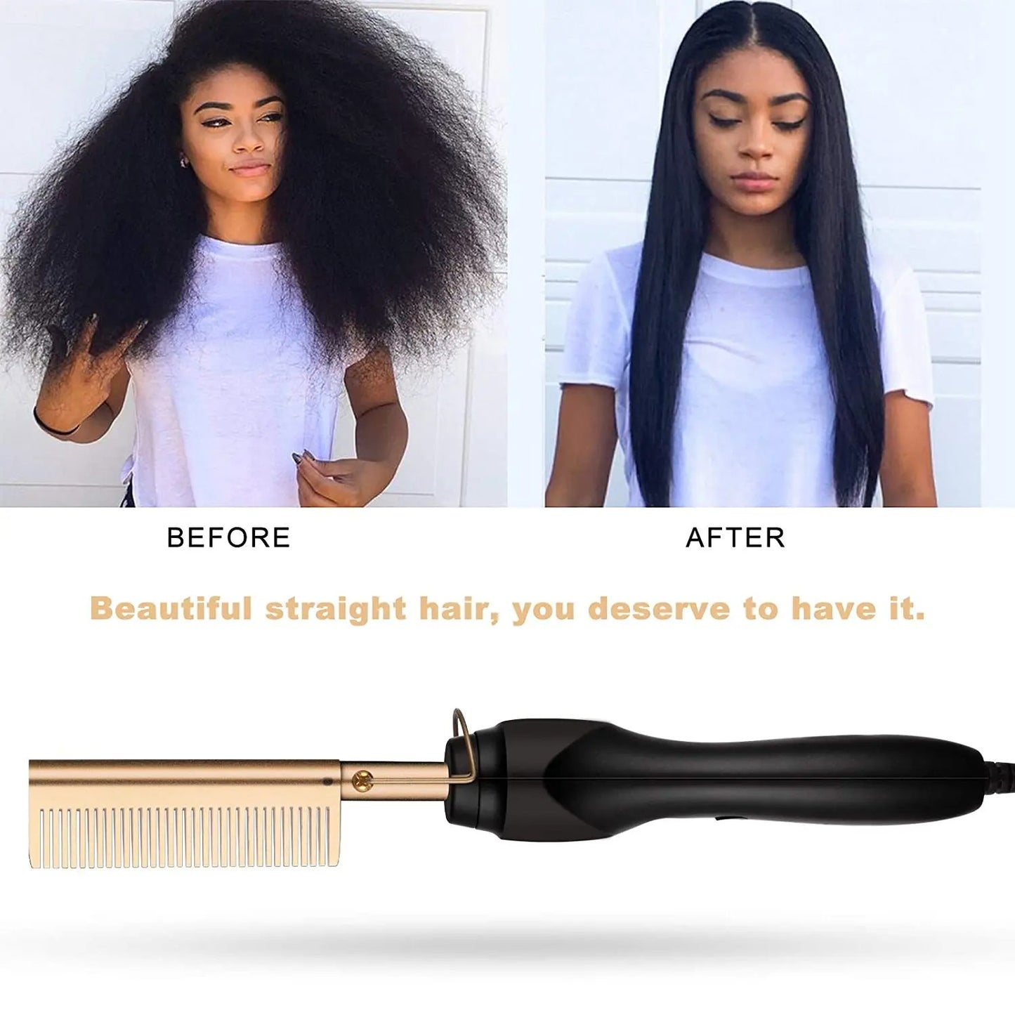 2-in-1 Hot Comb Hair Straightener for Styling