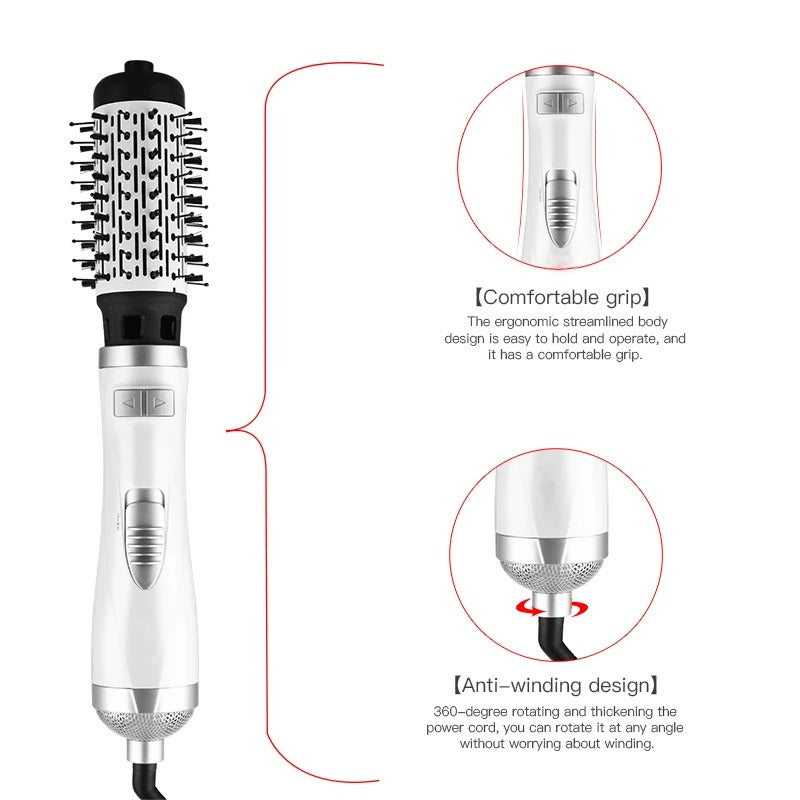 3-in-1 Negative Ionic Hot Air Brush Hair Dryer