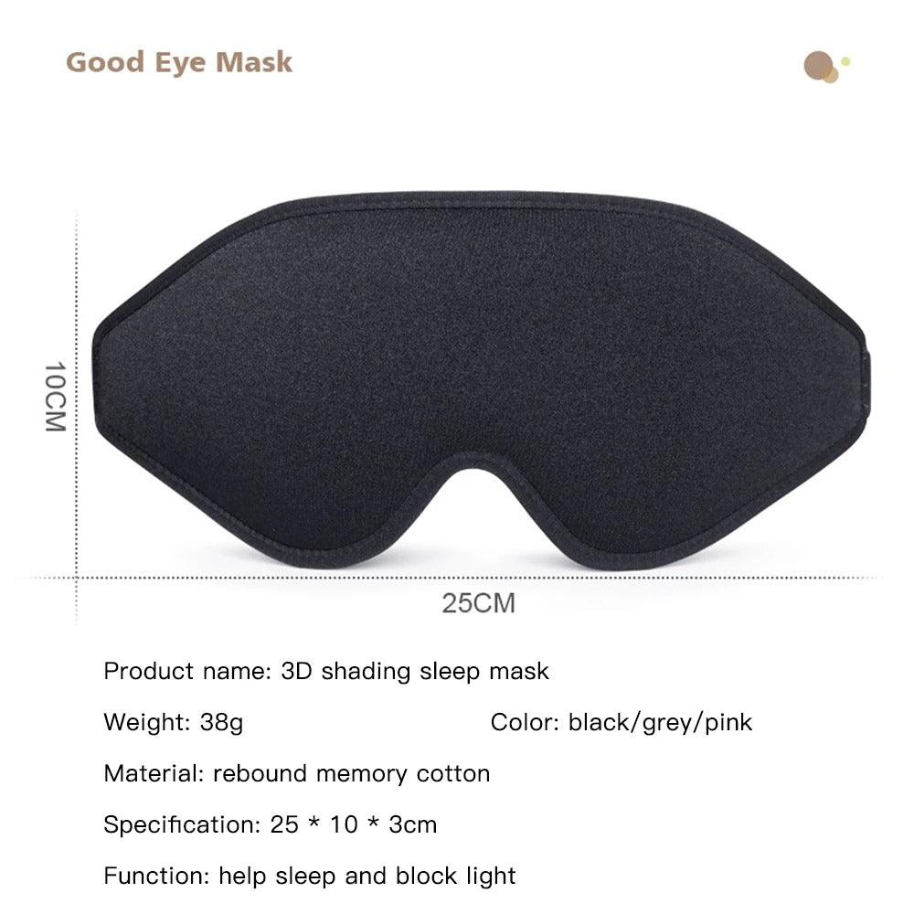 3D Sleep Mask with Soft Memory Foam – Light-Blocking Eye Mask for Sleeping, Travel & Relaxation