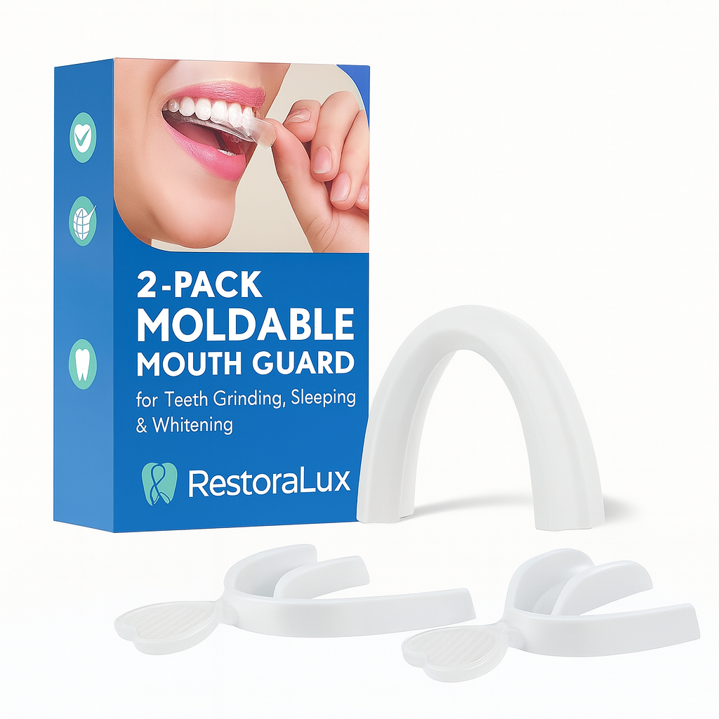 2-Pack Moldable Mouth Guard for Teeth Grinding, Sleeping & Whitening
