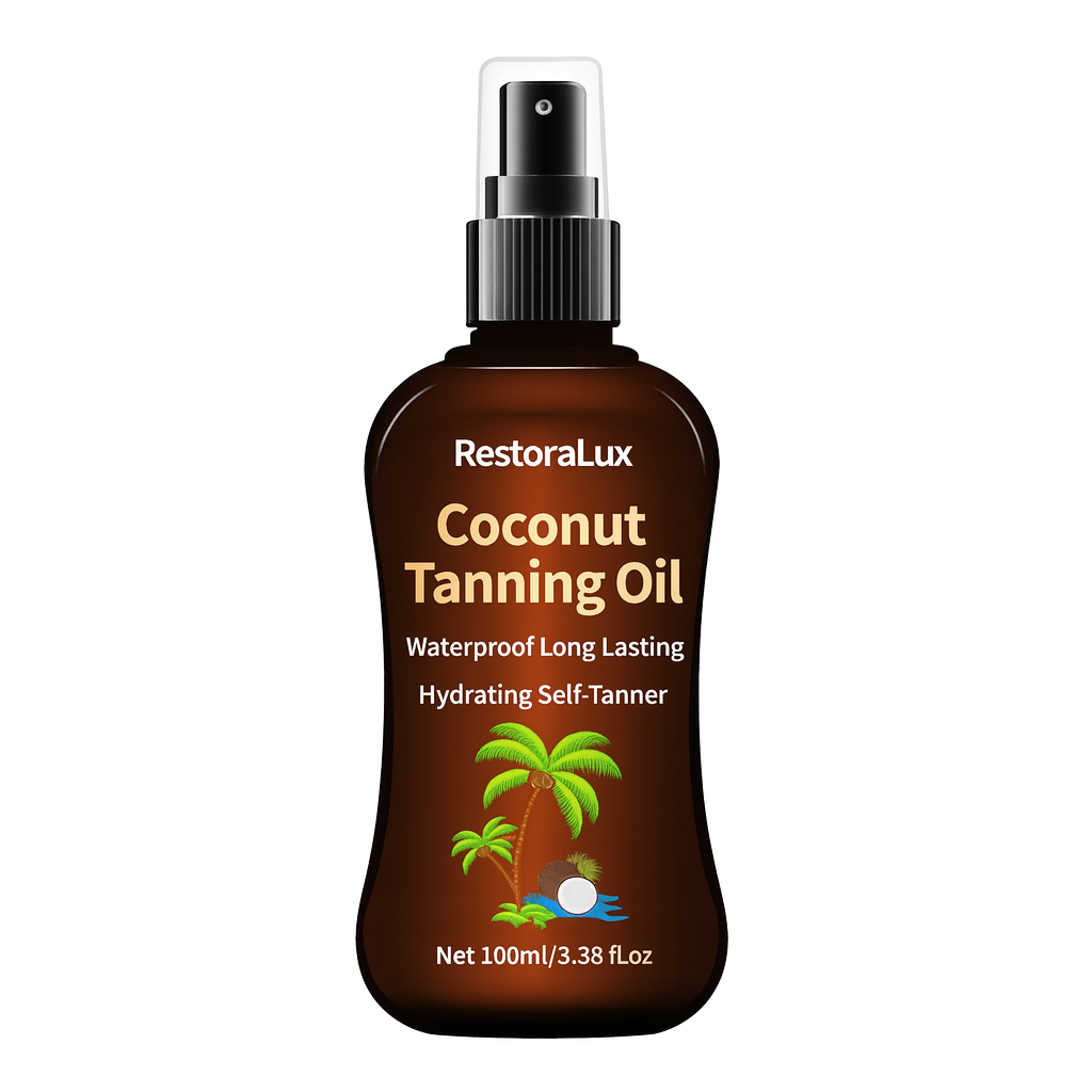 Coconut Tanning Oil Waterproof Long-Lasting Hydrating Self-Tanner