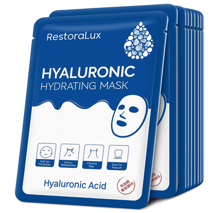 10pcs Hyaluronic Acid Facial Mask – Hydrating & Pore Refining Skincare - RESTORALUX