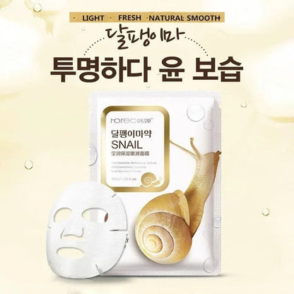 10pcs Snail Moisturizing Face Mask – Hydrating & Oil Control Skincare - RESTORALUX
