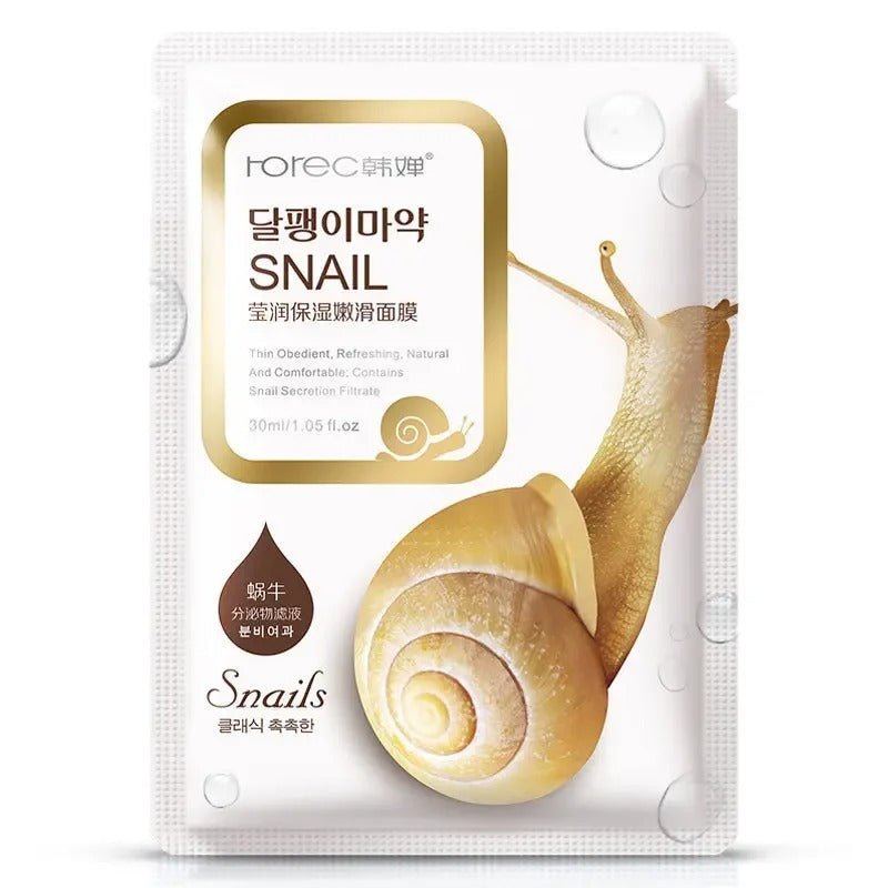 10pcs Snail Moisturizing Face Mask – Hydrating & Oil Control Skincare - RESTORALUX