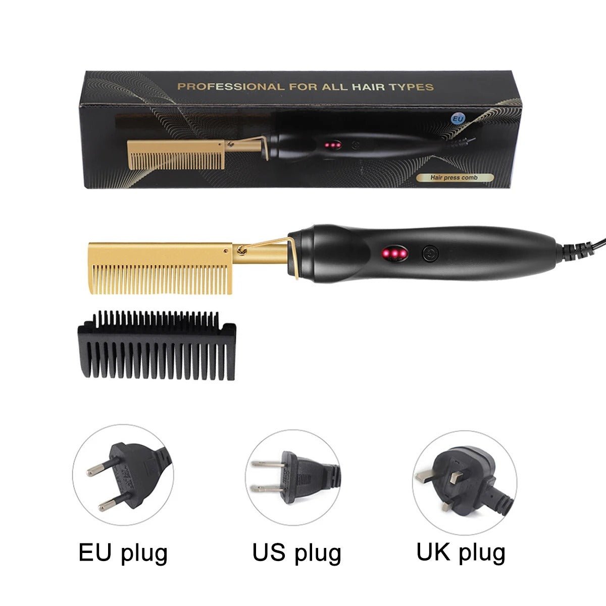 2 - in - 1 Hot Comb Hair Straightener for Styling - RESTORALUX
