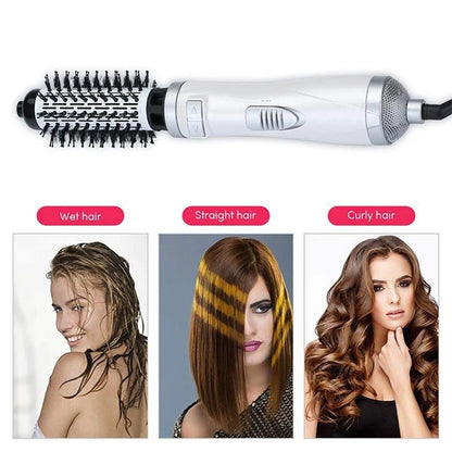 3 - in - 1 Negative Ionic Hot Air Brush Hair Dryer - RESTORALUX