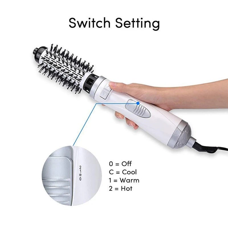 3 - in - 1 Negative Ionic Hot Air Brush Hair Dryer - RESTORALUX