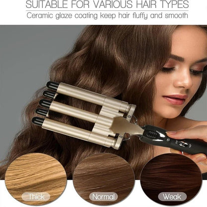 3 in 1 Triple Barrel Hair Waver Curling Iron - RESTORALUX