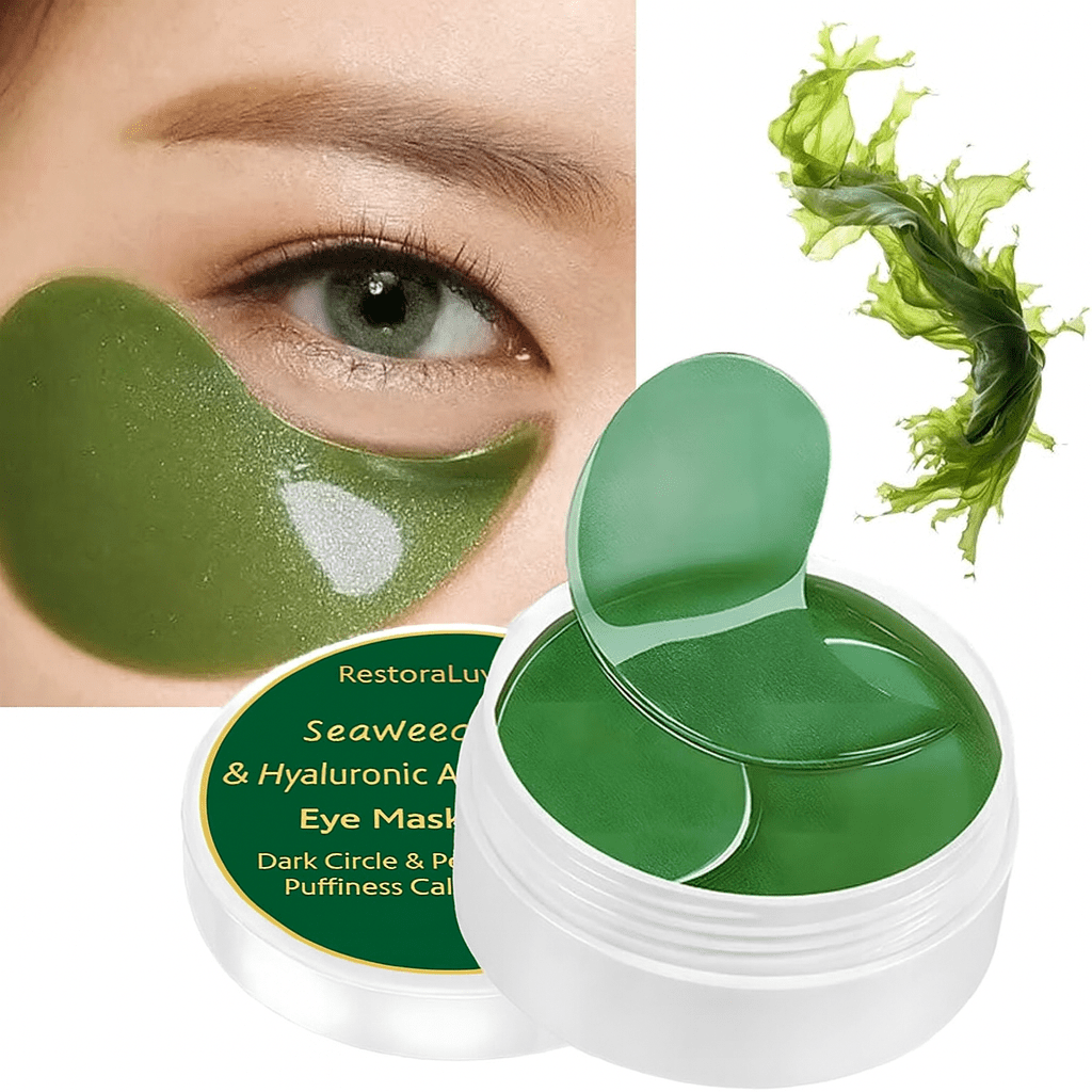 60pcs Seaweed & Hyaluronic Acid Eye Masks – Dark Circle & Puffiness Care - RESTORALUX