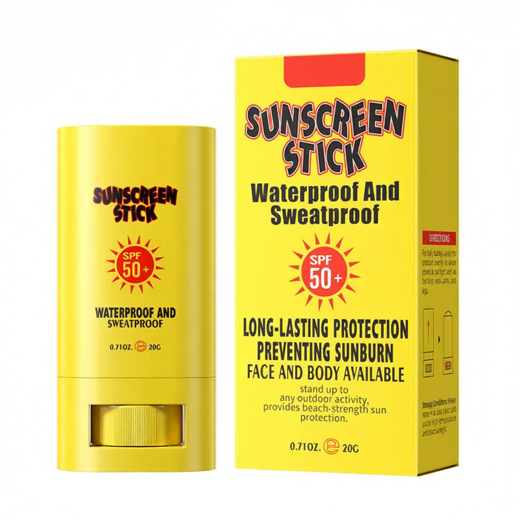 SPF50 Sunscreen Stick – Waterproof Whitening Anti-Ageing Sun Blocker for Face & Body