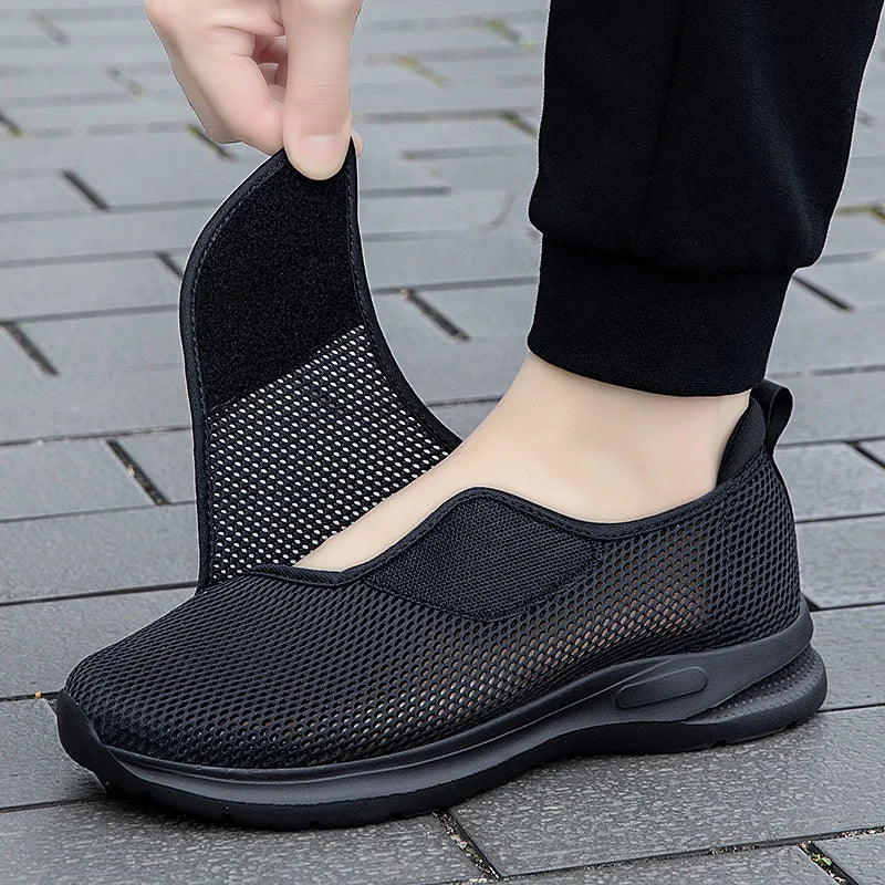 OrthBreeze Unisex Diabetic Wide Fit Trainers | Adjustable Mesh Shoes for Swollen Feet & Bunions