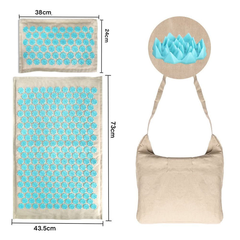 Acupressia PressureEase Acupressure Mat – Natural Pain Relief and Relaxation Set - RESTORALUX