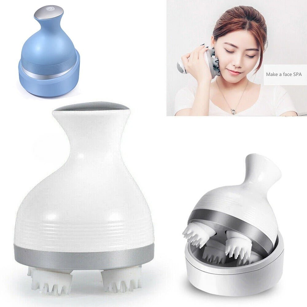 Cordless Electric Scalp Massager with 4 Kneading Massage Nodes - RESTORALUX