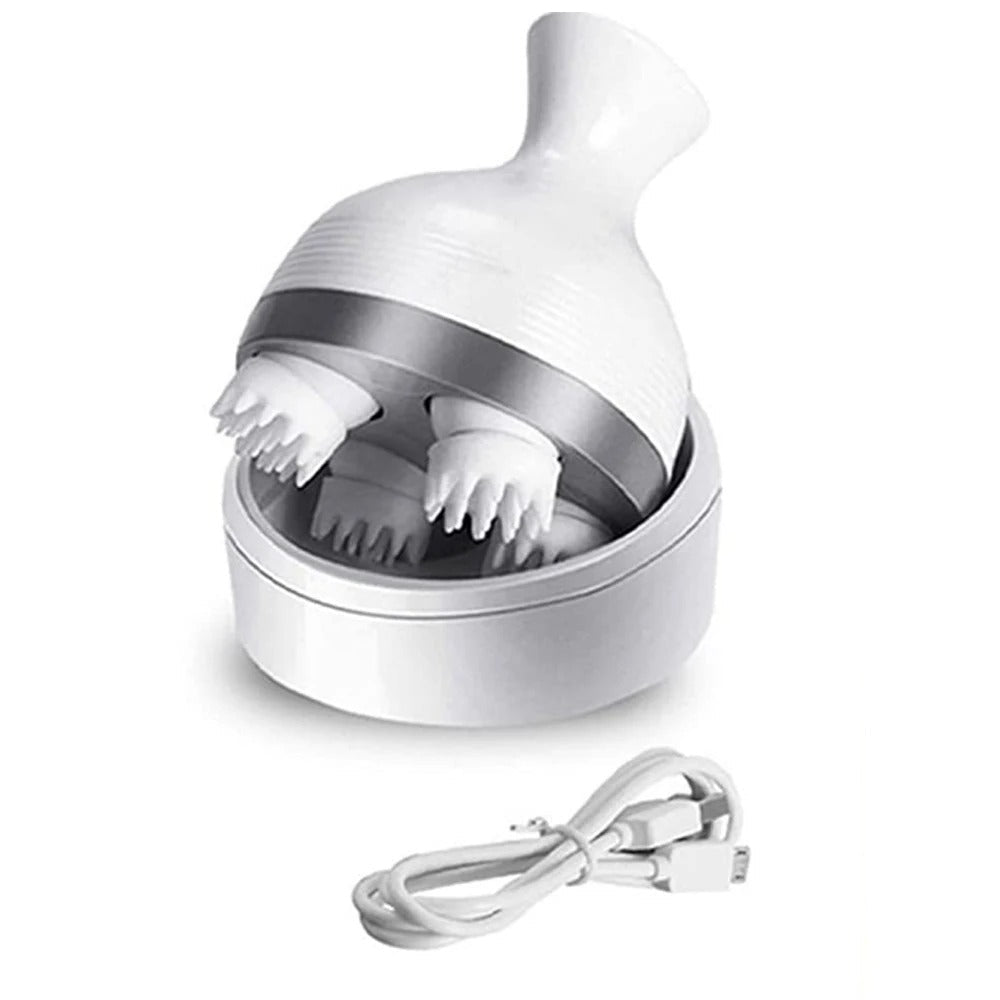Cordless Electric Scalp Massager with 4 Kneading Massage Nodes - RESTORALUX