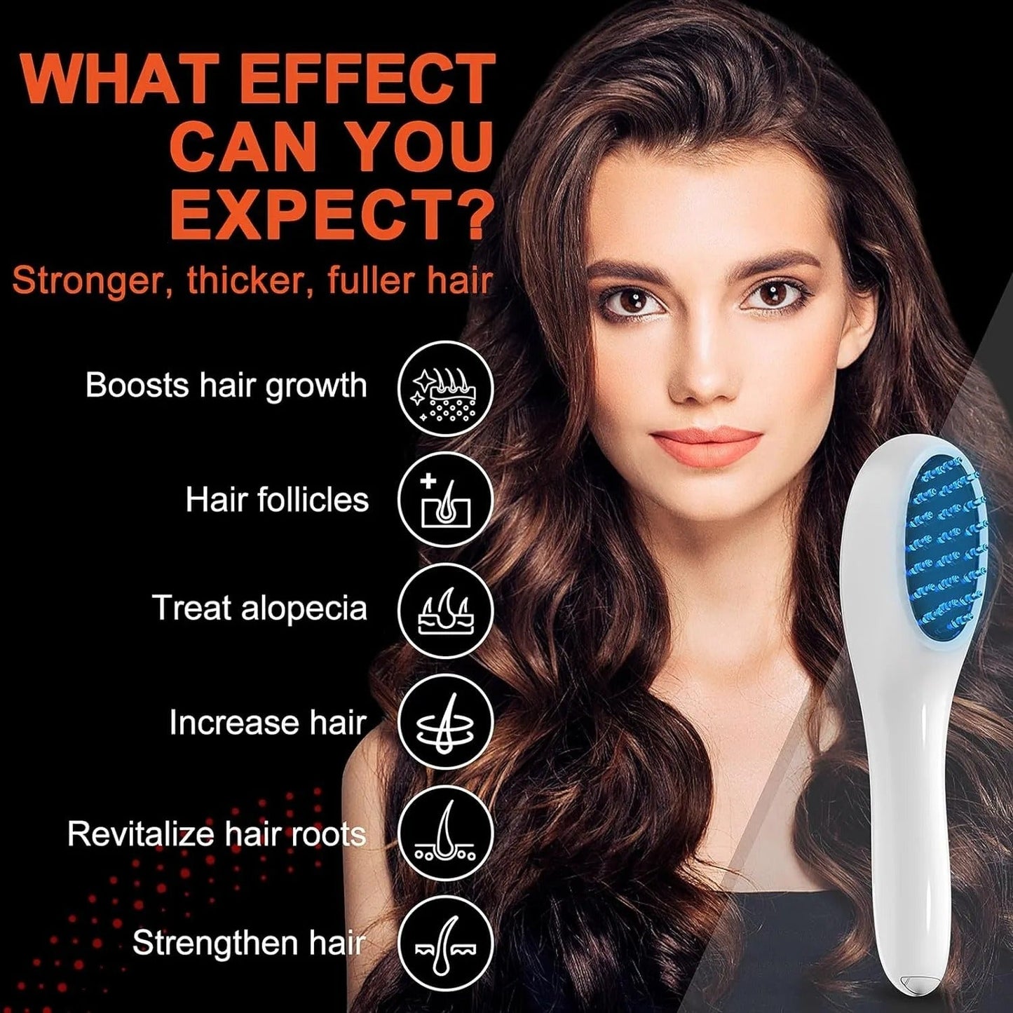 Electric Laser Hair Growth Comb Red Light Therapy Brush - RESTORALUX