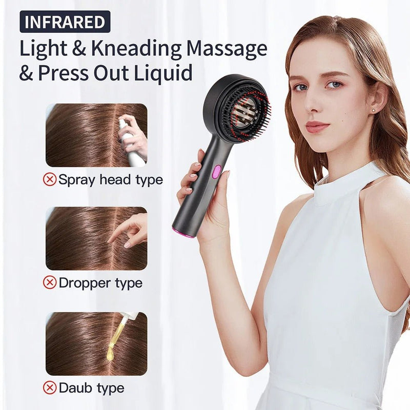 Electric Red Light Scalp Massage Comb Hair Growth Brush - RESTORALUX
