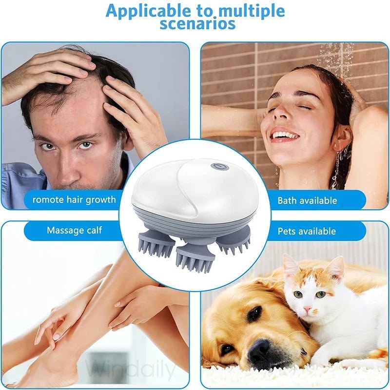 Electric Scalp and Body Massager Kneading Vibrating Relaxation Device - RESTORALUX