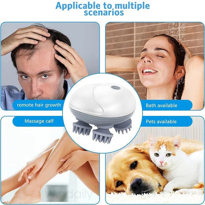 Electric Scalp and Body Massager Kneading Vibrating Relaxation Device - RESTORALUX