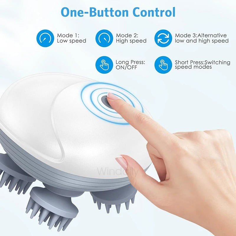 Electric Scalp and Body Massager Kneading Vibrating Relaxation Device - RESTORALUX