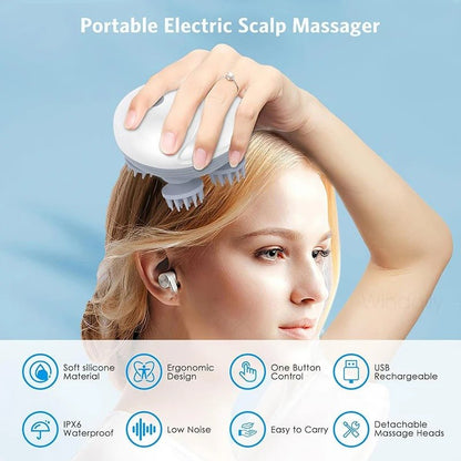Electric Scalp and Body Massager Kneading Vibrating Relaxation Device - RESTORALUX