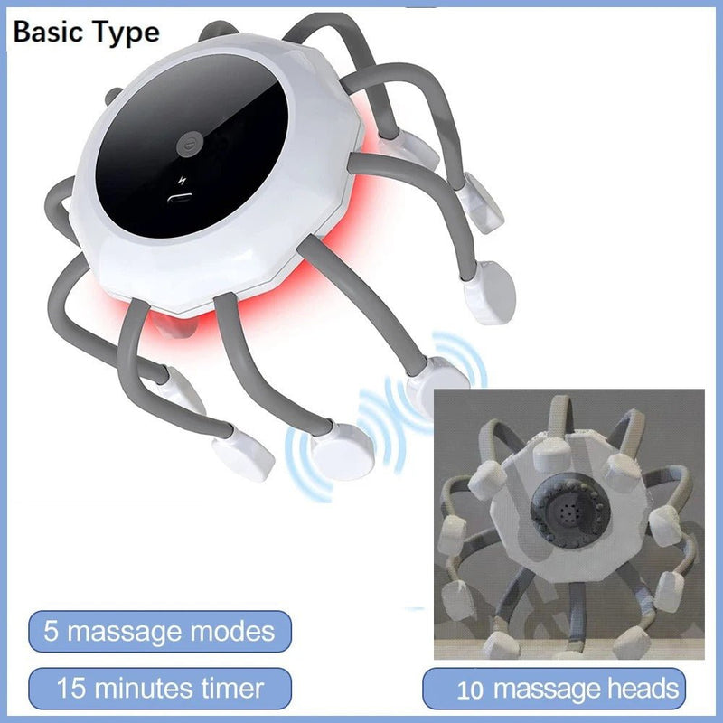 Electric Scalp Massager with Red Light Therapy for Relaxation - RESTORALUX