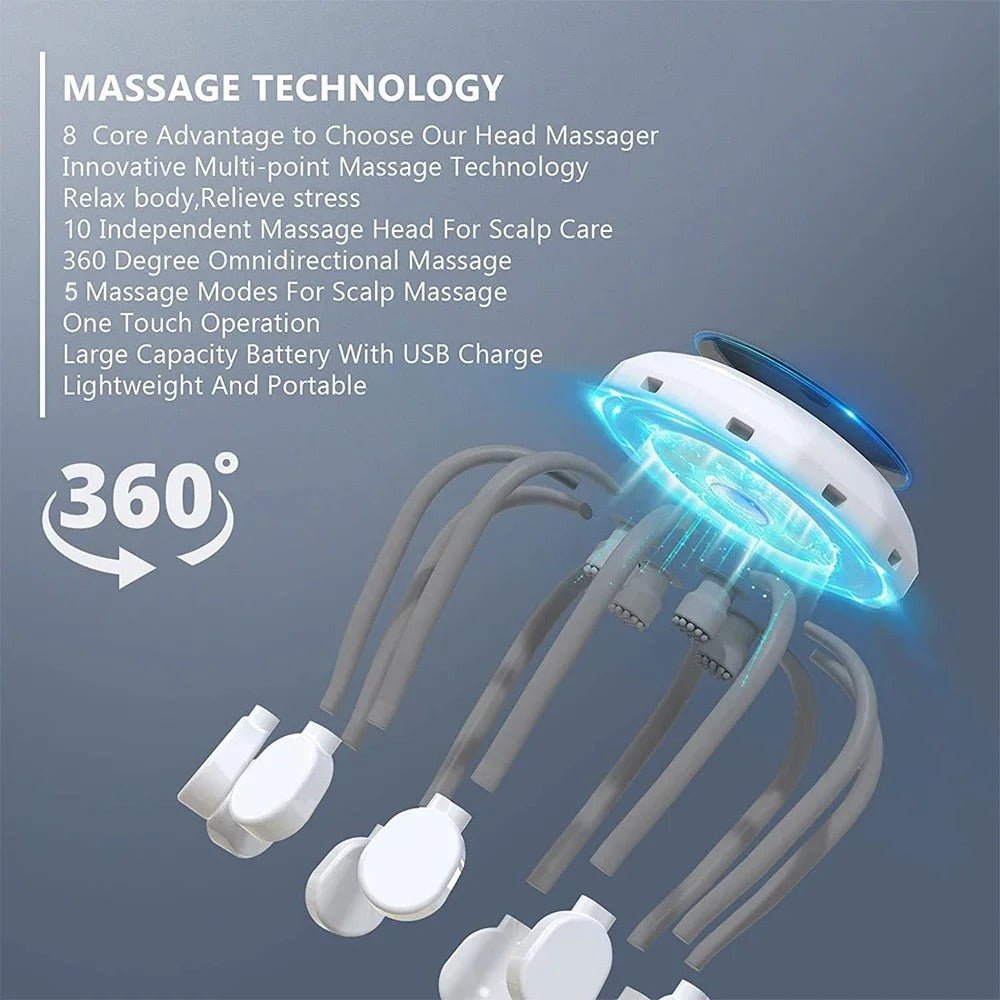 Electric Scalp Massager with Red Light Therapy for Relaxation - RESTORALUX