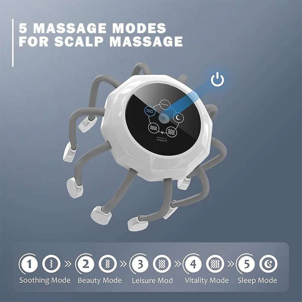 Electric Scalp Massager with Red Light Therapy for Relaxation - RESTORALUX