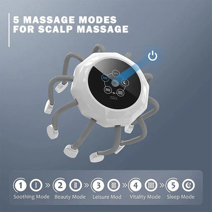 Electric Scalp Massager with Red Light Therapy for Relaxation - RESTORALUX