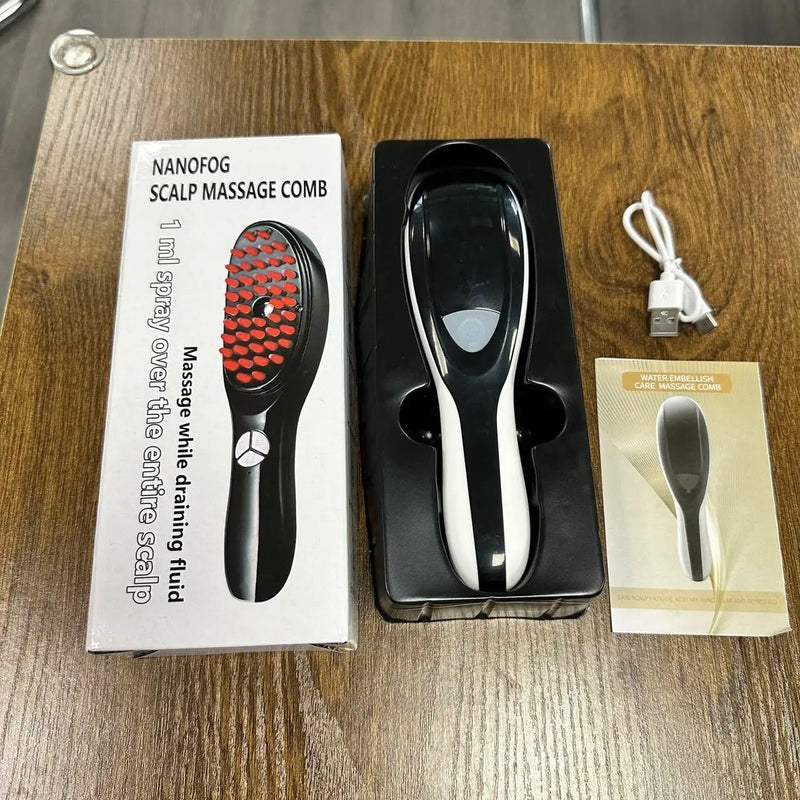 Electric Spray Scalp Massage Comb Hair Growth LED Brush - RESTORALUX