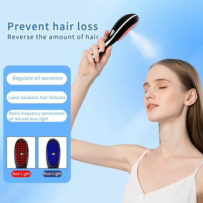 Electric Spray Scalp Massage Comb Hair Growth LED Brush - RESTORALUX