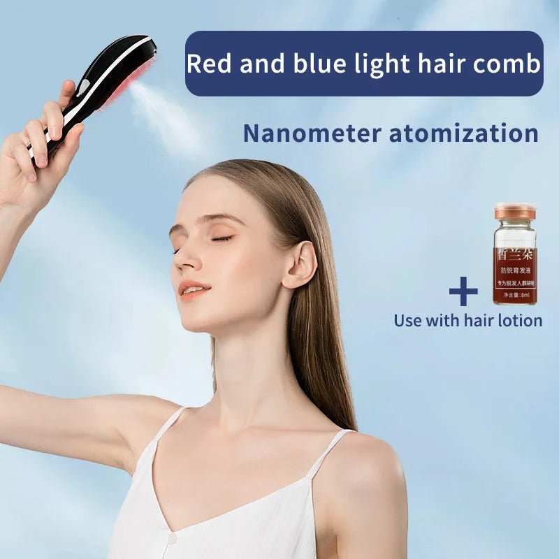Electric Spray Scalp Massage Comb Hair Growth LED Brush - RESTORALUX