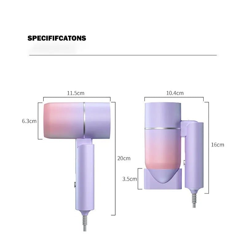 Folding Travel Hair Dryer with Hot Air Anion Care - RESTORALUX