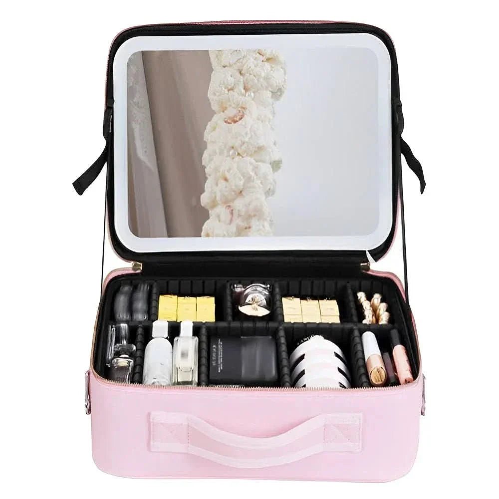 LumiCase Mirrorglam Make - Up Bag with LED Mirror - RESTORALUX
